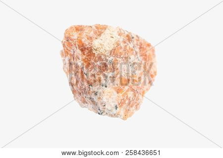 Natural Raw Mineral Calcite From Brazil Isolated. Macro Photography. Mineralogy.
