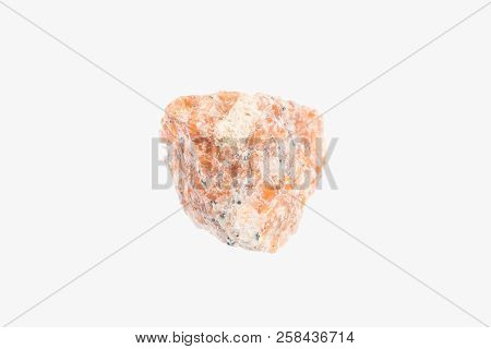 Natural Raw Mineral Calcite From Brazil Isolated. Macro Photography. Mineralogy.