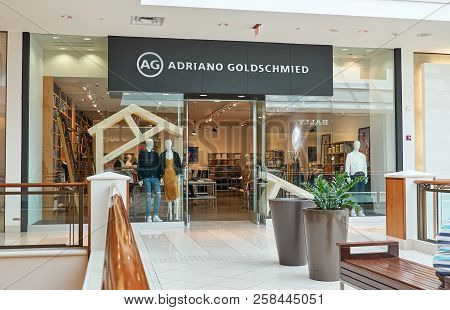 Aventura, Usa - August 23, 2018: Adriano Goldschmied Famous Boutique In Aventura Mall. Adriano Golds