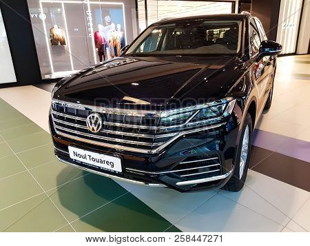Brasov, Romania- 15 September 2018: New Volkswagen Touareg At The Local Mall.