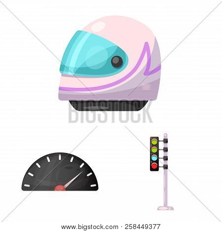 Isolated Object Of Car And Rally Logo. Collection Of Car And Race Vector Icon For Stock.
