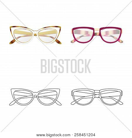 Vector Design Of Glasses And Frame Icon. Set Of Glasses And Accessory Stock Vector Illustration.