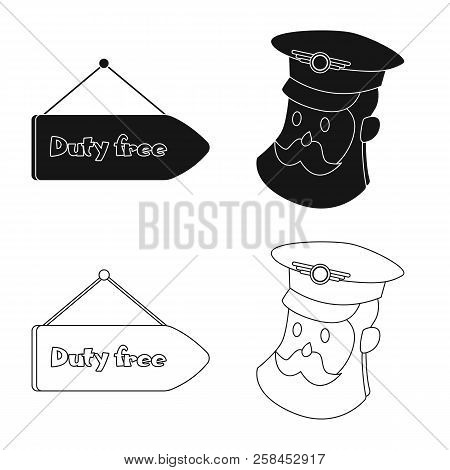 Vector Design Of Airport And Airplane Symbol. Set Of Airport And Plane Vector Icon For Stock.