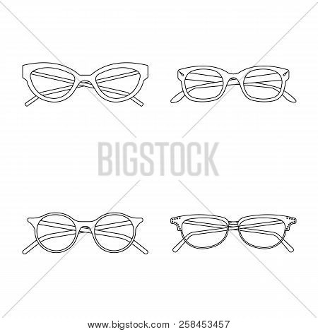 Vector Illustration Of Glasses And Frame Icon. Collection Of Glasses And Accessory Vector Icon For S