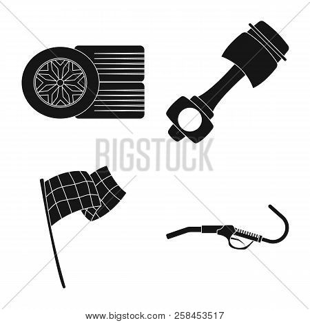 Vector Design Of Car And Rally Symbol. Collection Of Car And Race Stock Vector Illustration.