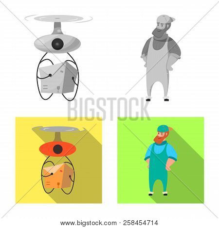 Vector Illustration Of Goods And Cargo Logo. Collection Of Goods And Warehouse Stock Symbol For Web.