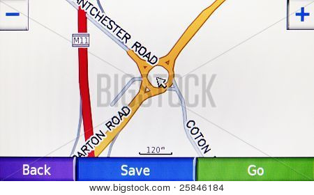 Obrazovka GPS