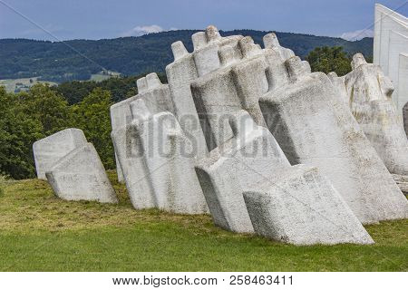 World War Two Fighters Workers Battalion Monument On Kadinjaca, Serbia
