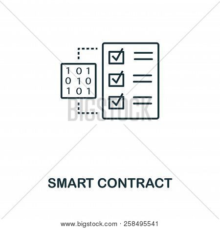Smart Contract Outline Icon. Monochrome Style Design From Crypto Currency Icon Collection. Ui. Pixel