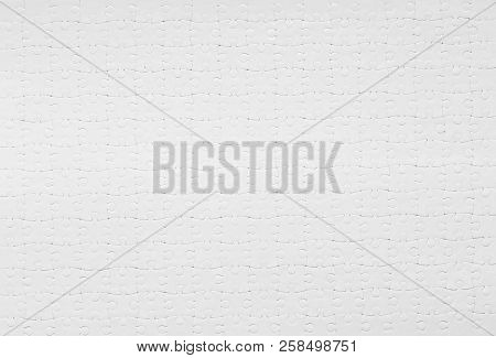 Closeup Of Assambled Jigsaw Puzzle Pattern, Top View