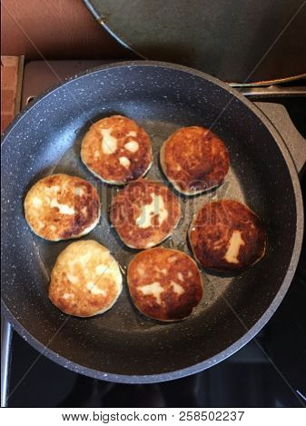 Cottage Cheese Pancakes, Russian Style Cuisine. Breakfast