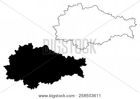 Kursk Oblast (russia, Subjects Of The Russian Federation, Oblasts Of Russia) Map Vector Illustration