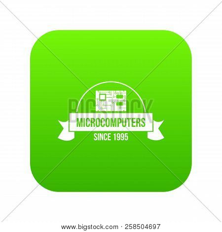 Microcomputers Icon Green Vector Isolated On White Background