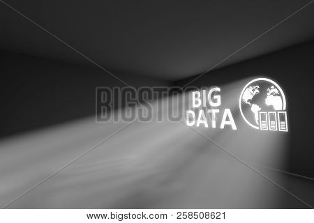 Big Data Rays Volume Light Concept 3d Illustration