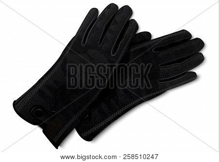 Leather Gloves Icon. Realistic Illustration Of Leather Gloves Vector Icon For Web Design Isolated On