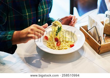 Delicious Pasta Warm White Cafe Morning Breakfast
