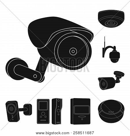 Isolated Object Of Cctv And Camera Logo. Set Of Cctv And System Vector Icon For Stock.