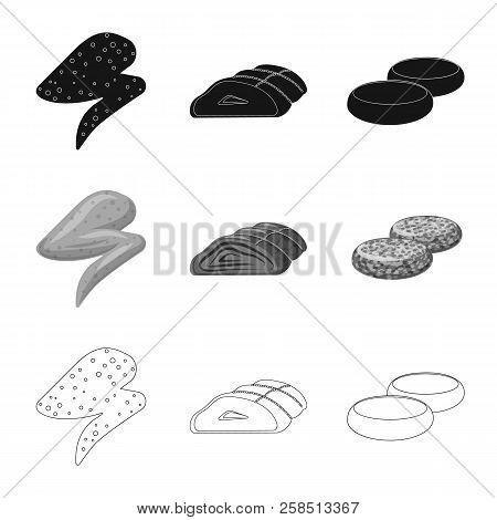Vector Illustration Of Meat And Ham Icon. Set Of Meat And Cooking Stock Vector Illustration.