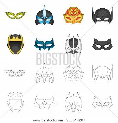 Vector Design Of Hero And Mask Symbol. Set Of Hero And Superhero Stock Vector Illustration.