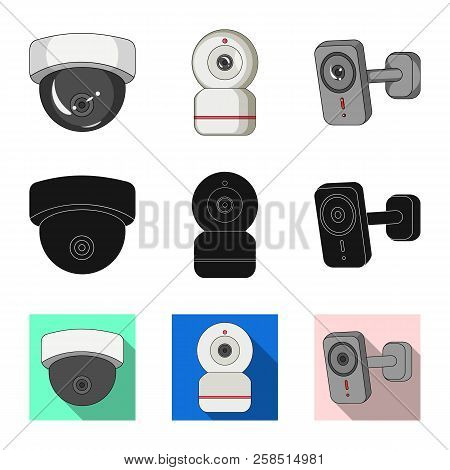 Vector Illustration Of Cctv And Camera Sign. Collection Of Cctv And System Stock Vector Illustration