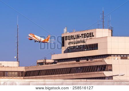 Berlin, Germany - July 7, 2018: Berlin, Germany - July 7, 2018: Airport Berlin Tegel. Berlin Tegel 