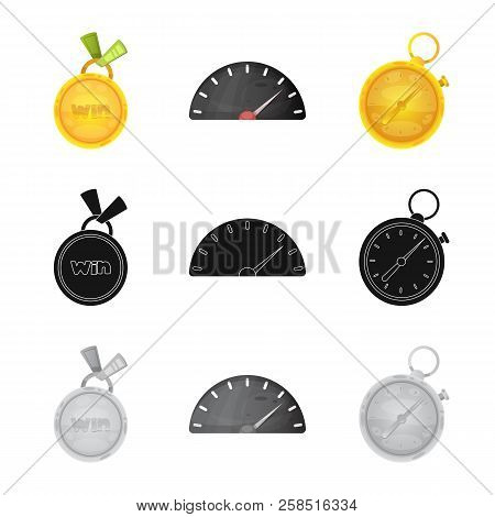 Isolated Object Of Car And Rally Icon. Set Of Car And Race Stock Vector Illustration.