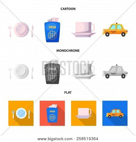 Vector Illustration Of Airport And Airplane Icon. Set Of Airport And Plane Vector Icon For Stock.