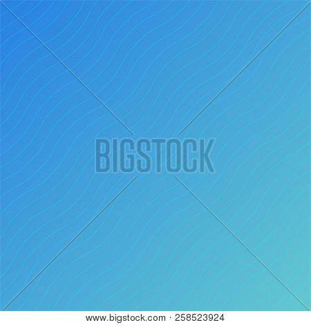 Blue Wave Abstract Background In Flat Vector Design Style