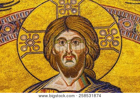 Florence, Italy - September 23, 2017 Jesus Christ Biblical Stories Mosaic Dome Bapistry Saint John D