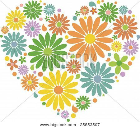 Coeur floral Vintage