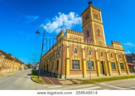 Scenic View At Old Colorful Architecture In Koprivnica Town, Northern Croatia Travel Places.