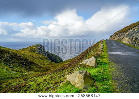 The Amazing Cliffs Of Slieve League Near Carrick Ireland.