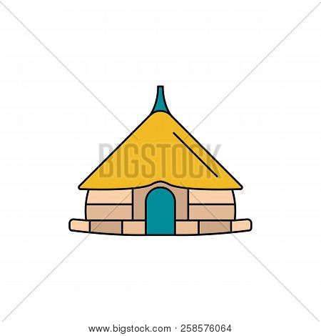Hut Icon. Cartoon Hut Vector Icon For Web Design Isolated On White Background