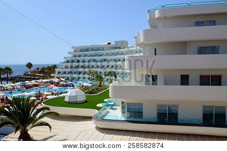 Tenerife,canary Islands,spain - August 10,2018:view Of Hovima La Pinta Beachfront Family Hotel Locat