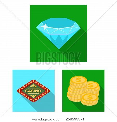 Casino And Gambling Flat Icons In Set Collection For Design. Casino And Equipment Vector Symbol Stoc