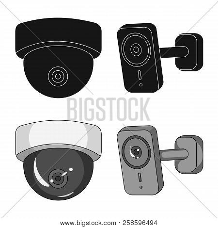 Vector Design Of Cctv And Camera Logo. Set Of Cctv And System Vector Icon For Stock.