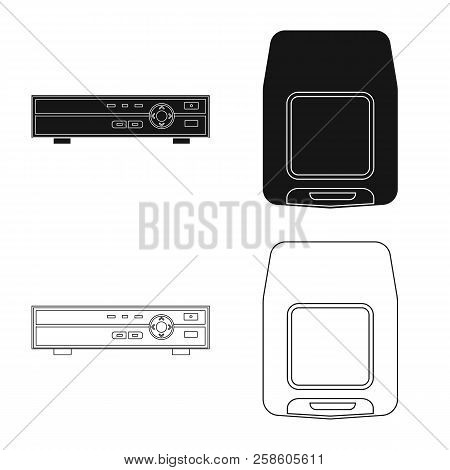 Isolated Object Of Office And House Sign. Set Of Office And System Vector Icon For Stock.