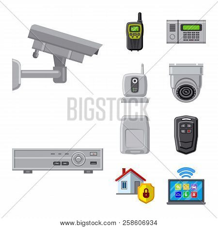 Vector Design Of Office And House Sign. Set Of Office And System Vector Icon For Stock.