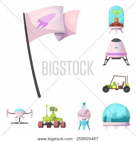 Vector Design Of Mars And Space Symbol. Collection Of Mars And Planet Stock Vector Illustration.