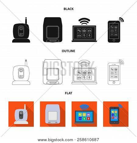 Vector Design Of Office And House Symbol. Set Of Office And System Stock Symbol For Web.