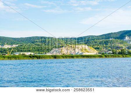 Sandy Quarry On The Bank Of The River Sok In The Village Of Malaya Tsarevschina, Samarskaya Oblast R