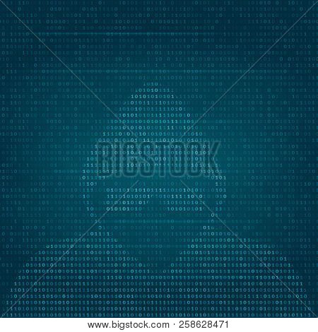 Hacker. Silhouette Of A Man In A Hood And Glasses On The Backgro