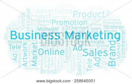 Word Cloud With Text Business Marketing. Wordcloud Made With Text Only.