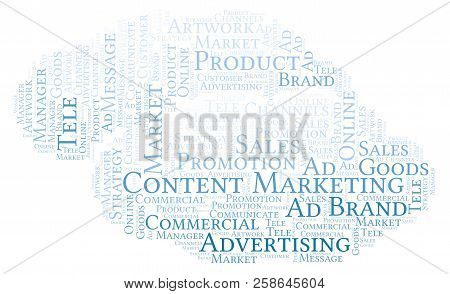 Word Cloud With Text Content Marketing. Wordcloud Made With Text Only.
