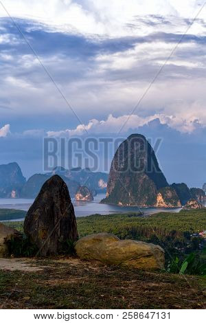 Sunset View Of Phang Nga Bay From Toh Li View Point, Thailand
