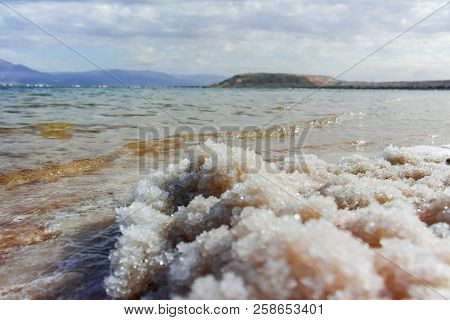 Lowest Salty Lake In World Below Sea Level Dead Sea, Full Of Minerals Near Luxury Vacation Resort Ei