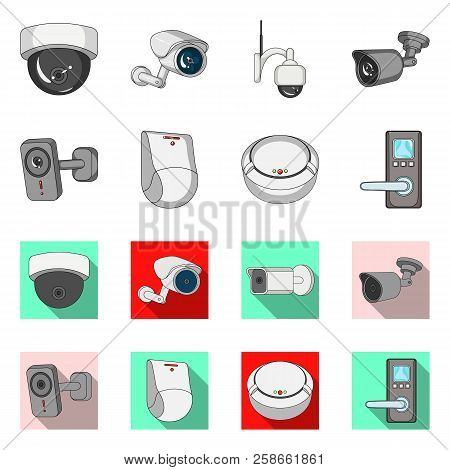 Vector Illustration Of Cctv And Camera Logo. Set Of Cctv And System Stock Vector Illustration.