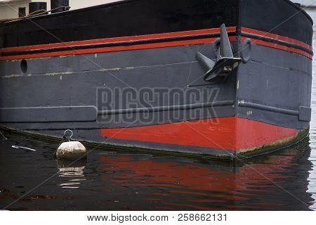 Old Dutch Ship With The Red Decorative Deatails