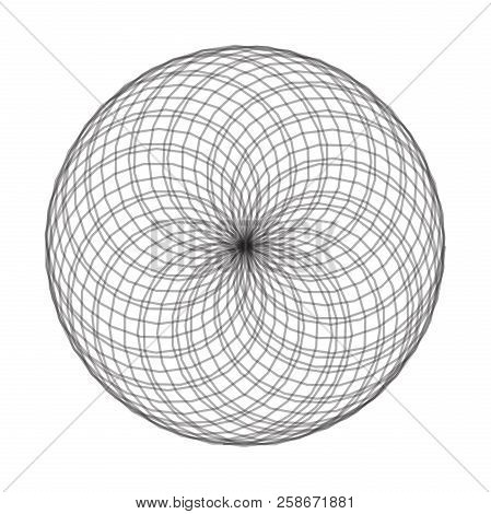 Spirograph Element Vector Illustration On White Background. Abst
