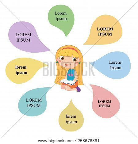 Vector Brochure Backgrounds With Cartoon Children. Infographic Template Design.
